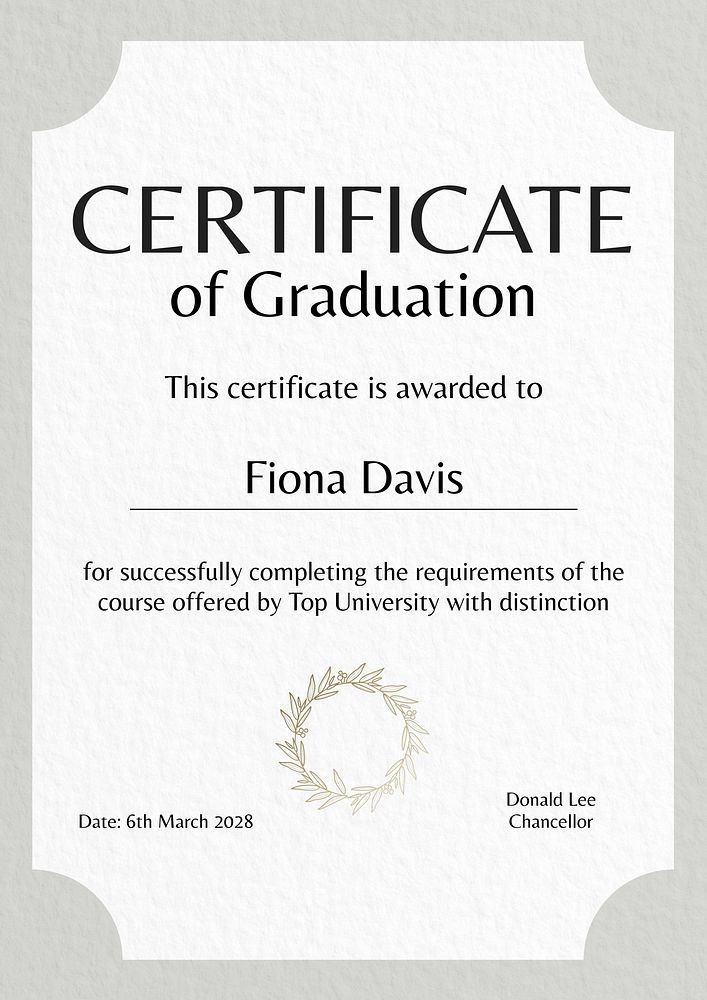 Graduation certificate   poster template
