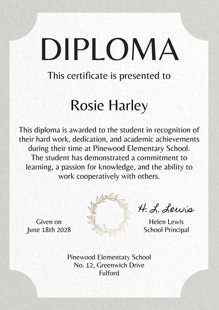 Diploma poster template and design