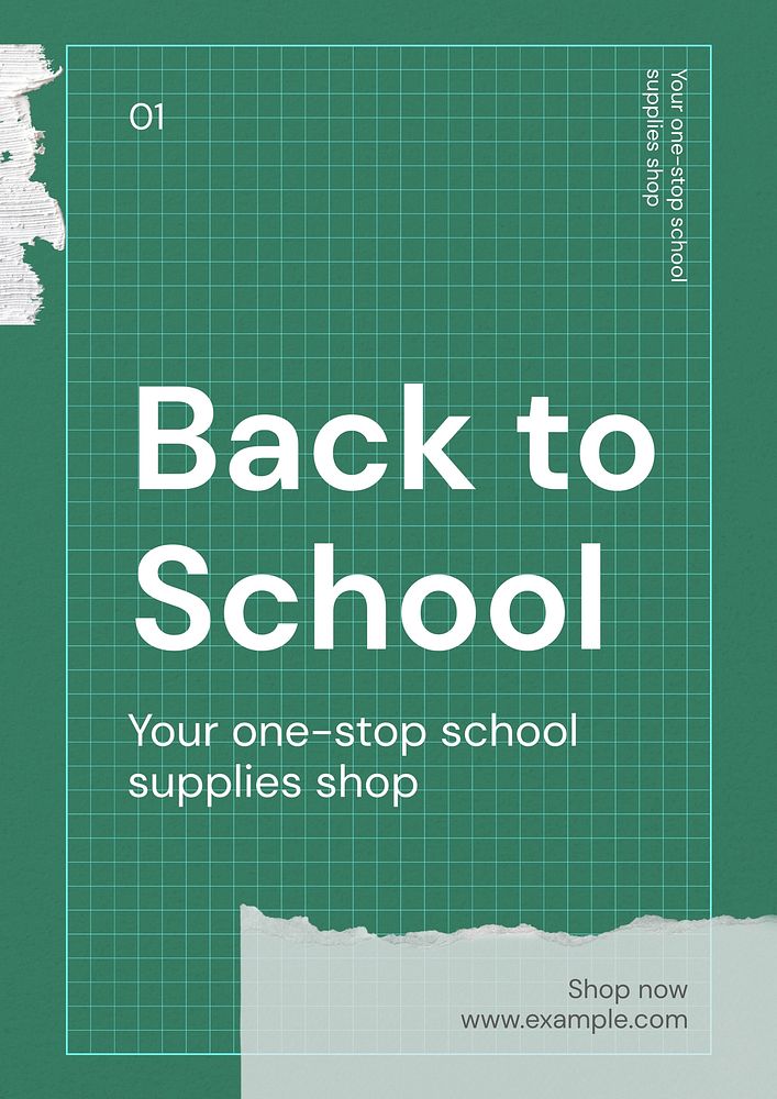 Back to school poster template, editable text and design
