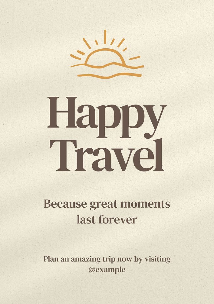 Happy travel poster template