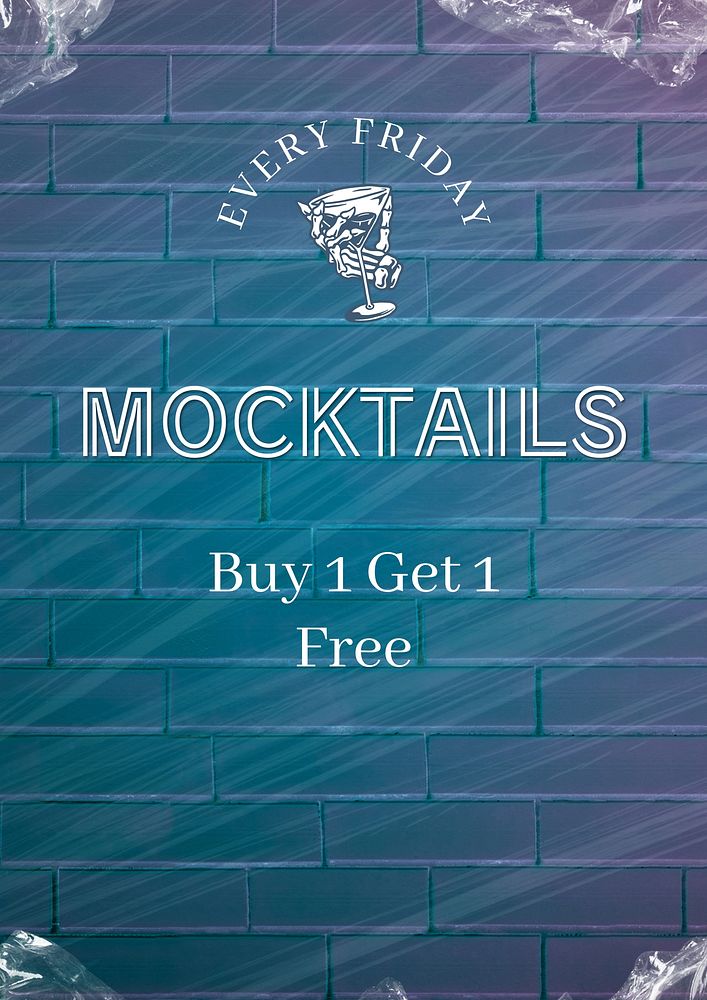 Mocktails promotion editable poster template