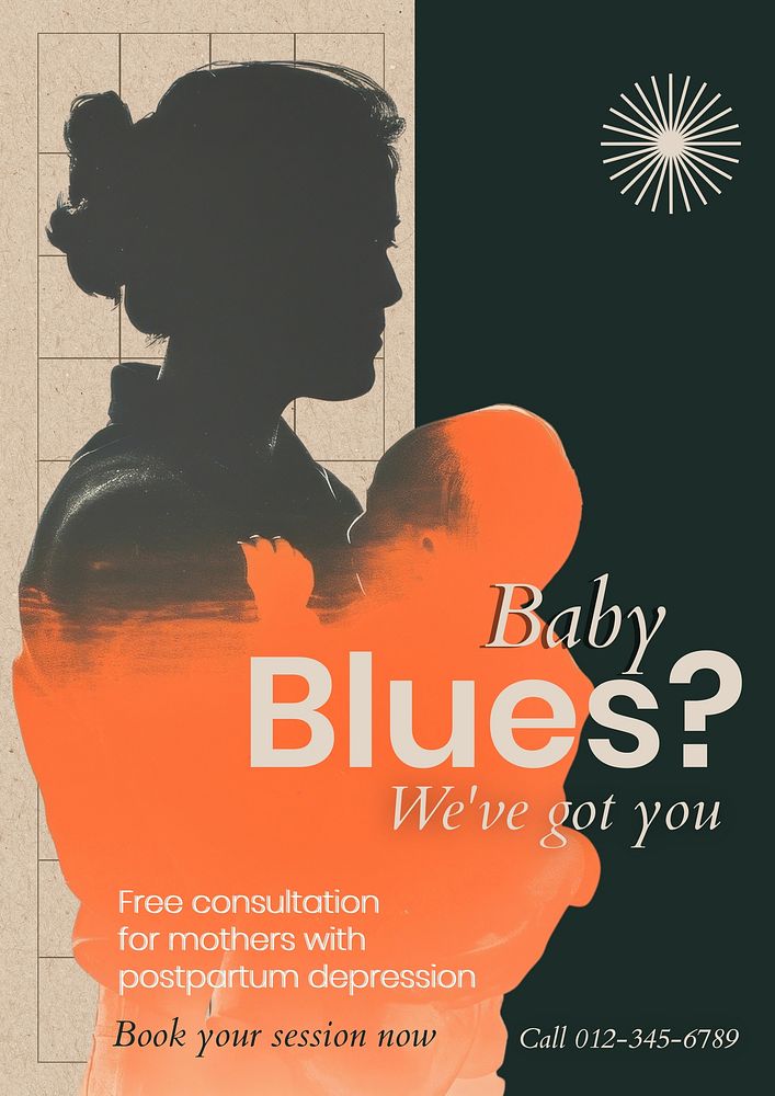 Baby blues poster template