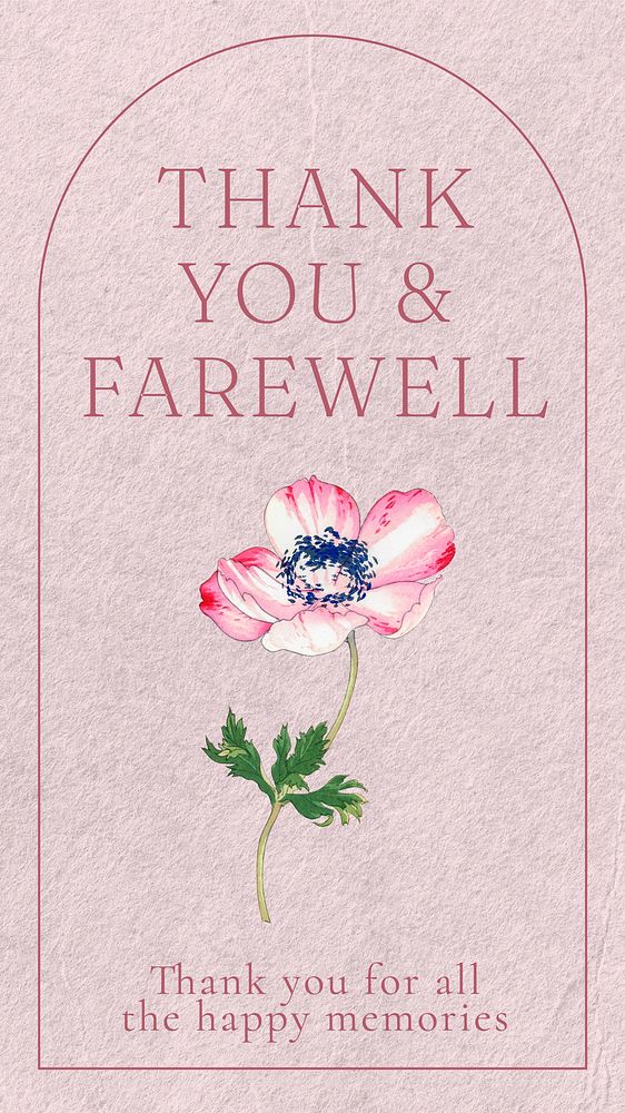 Farewell & thank you Facebook story template