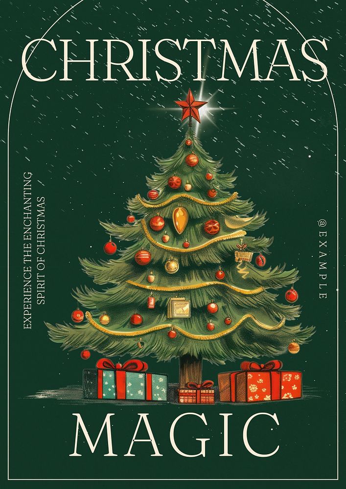 Christmas magic poster template and design