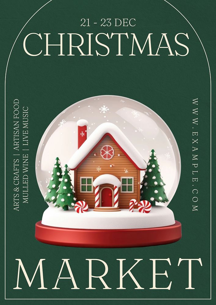 Christmas market   poster template