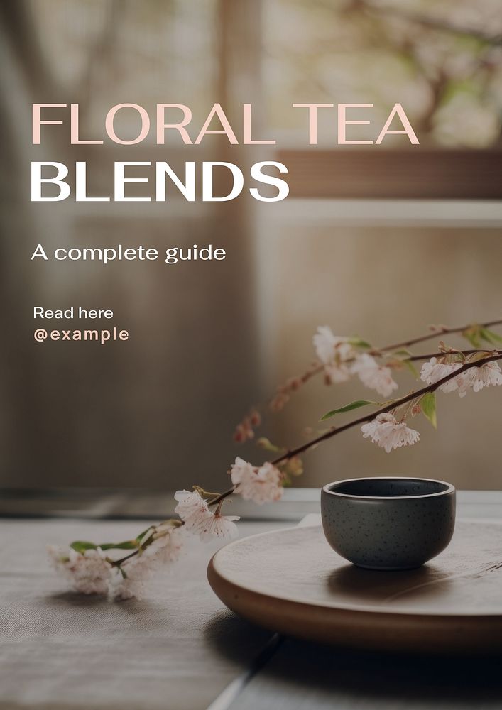 Floral tea blends   poster template