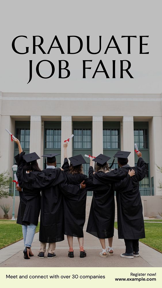 Graduate job fair  Instagram story template, editable text