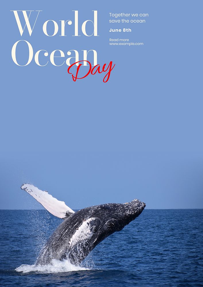 World ocean day poster template