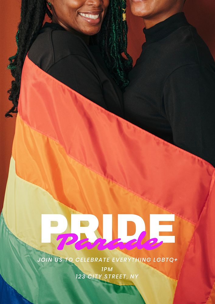 Pride parade poster template