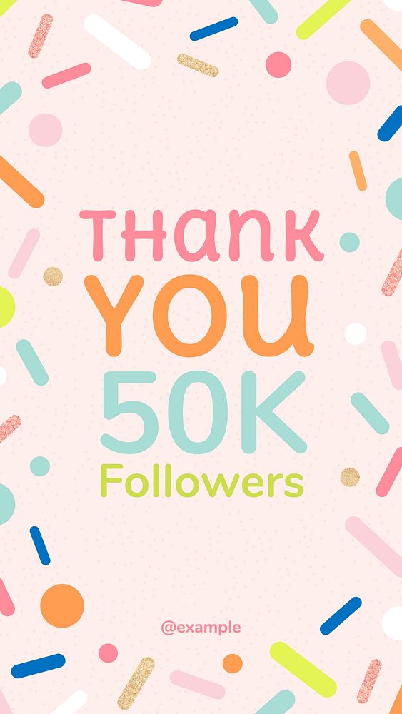 Thank you followers Instagram story template, editable text