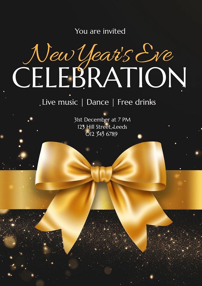 New Year's celebration poster template