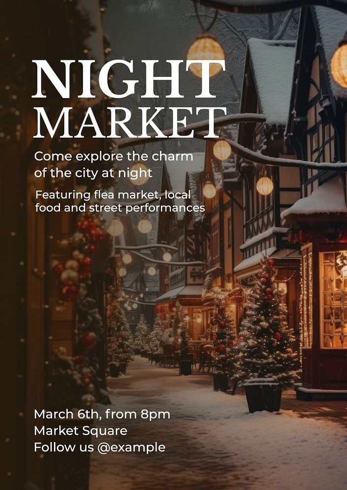 Night market poster template