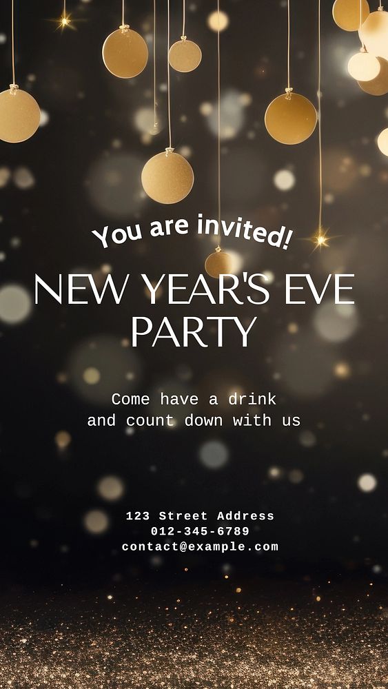 New Year Party Instagram story template