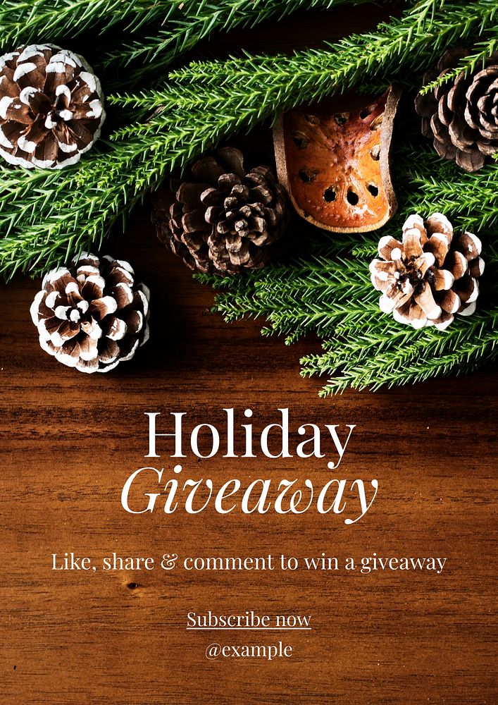 Holiday giveaway  poster template