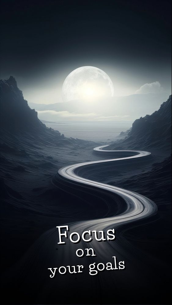 Focus on goals quote   mobile wallpaper template