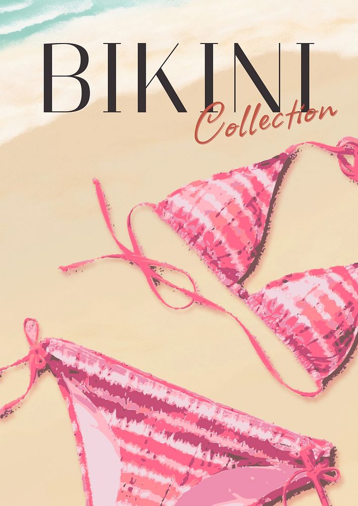 Summer bikini trend poster template