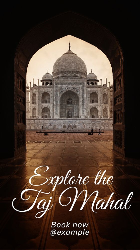 Taj Mahal social story template, editable design for Instagram