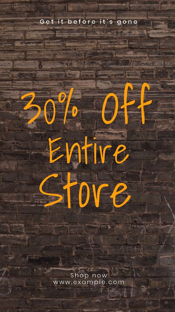 30% off entire store  Instagram post template