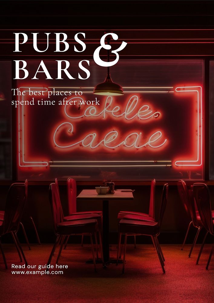 Pubs & bars poster template and design