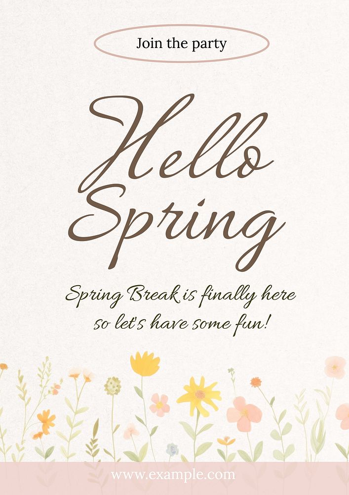 Hello Spring poster template