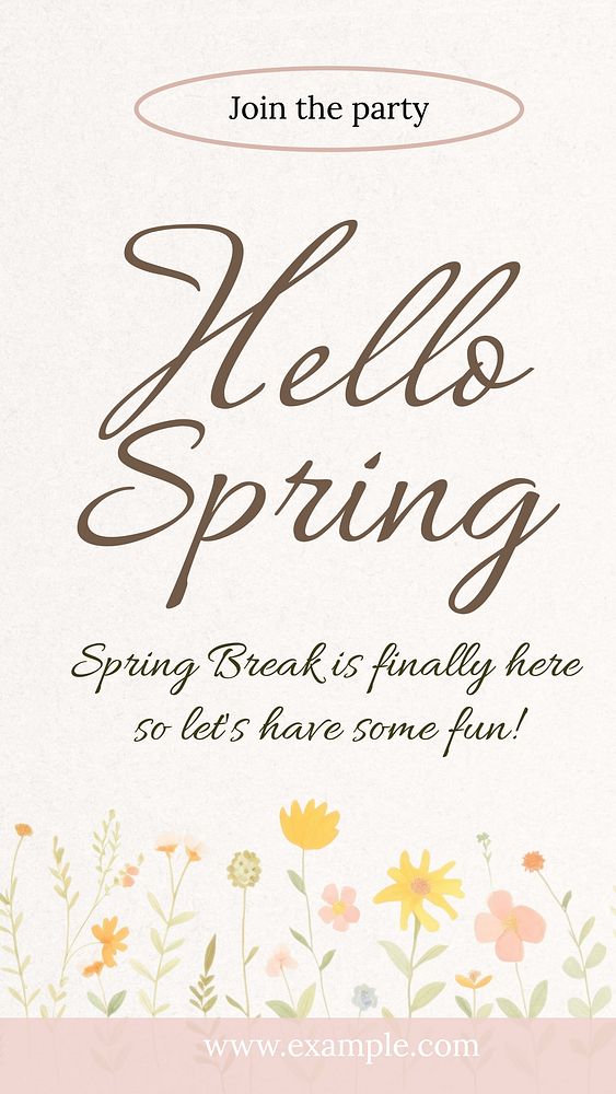 Hello Spring Instagram story template