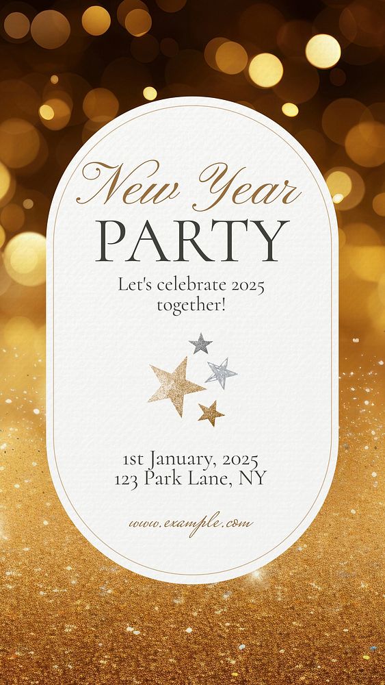 New year party Instagram story template, editable social media design
