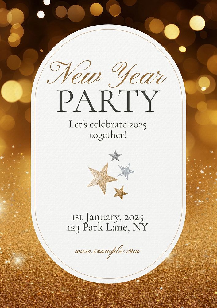 New year party   invitation card template
