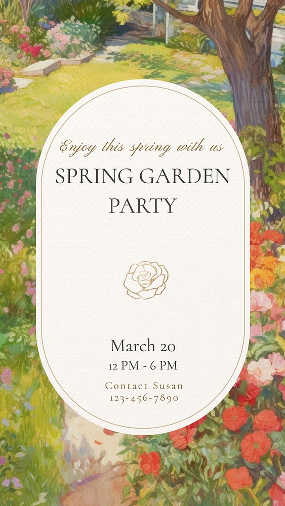 spring garden party Instagram story template