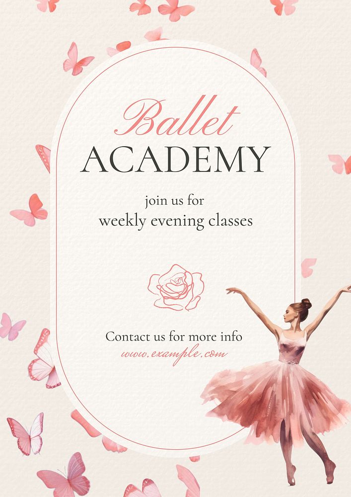 Ballet academy poster template