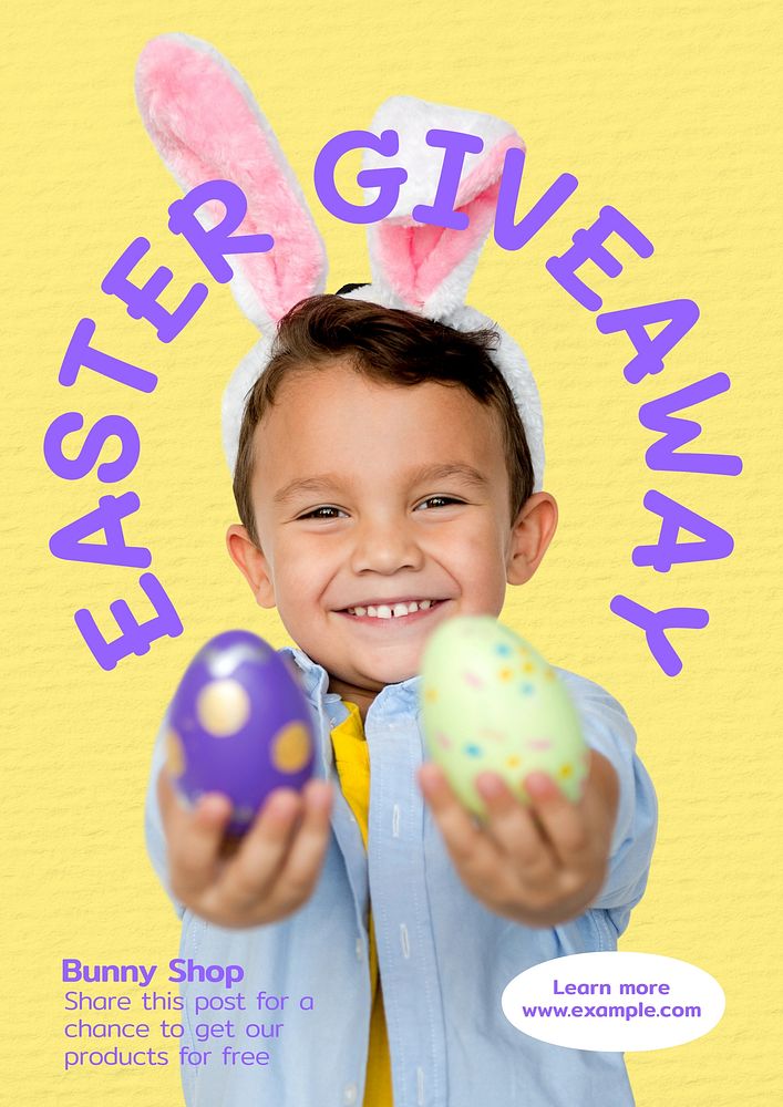 Easter giveaway poster template | Free Photo - rawpixel