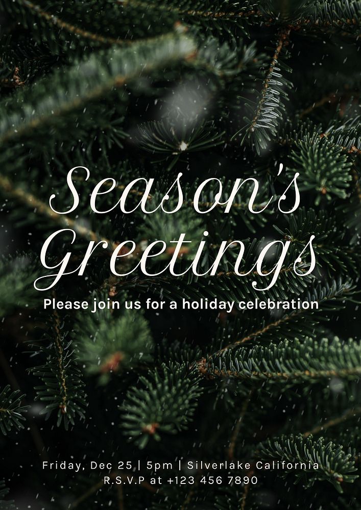 Season's greetings flyer template  design