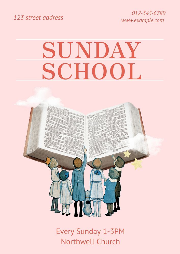Sunday school poster template