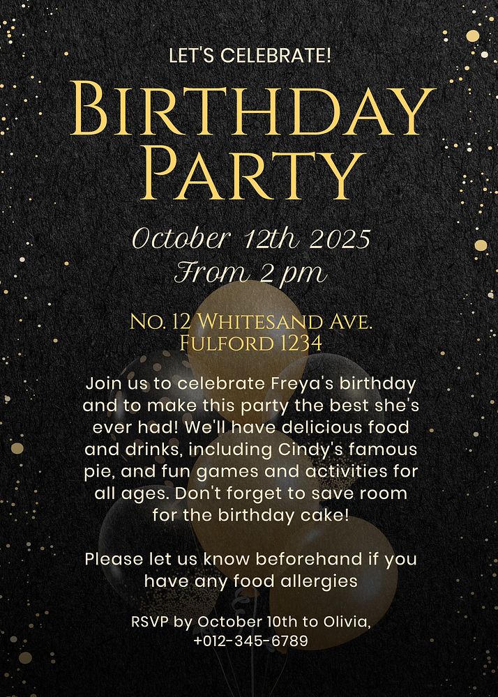 Birthday party poster template  