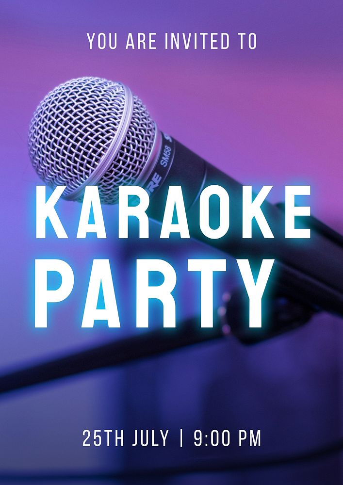 Karaoke party poster template
