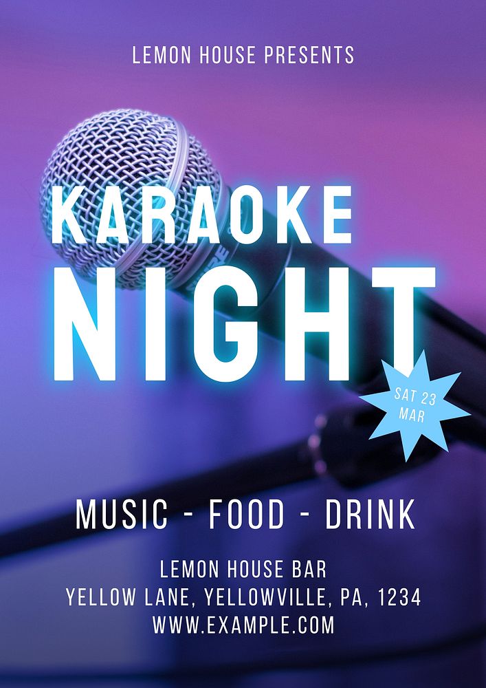 Karaoke night    poster template