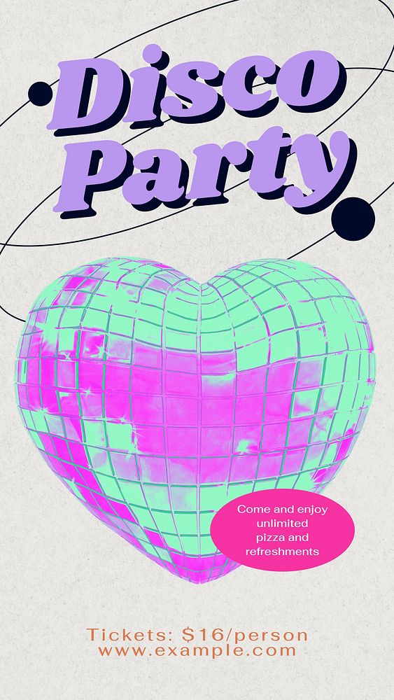 Disco party Facebook story template