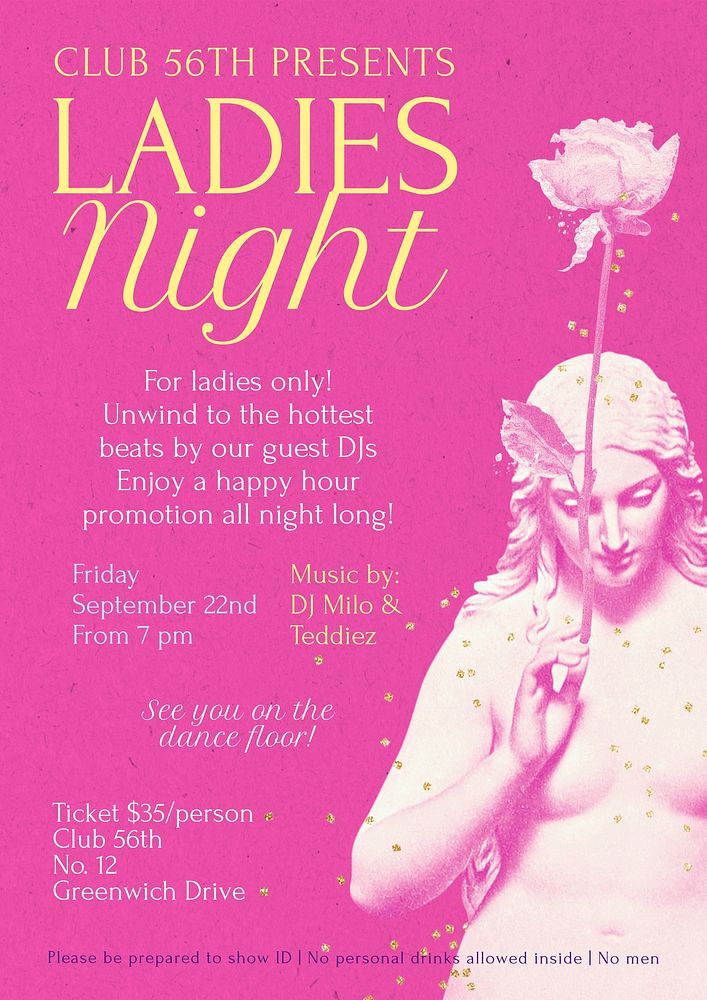 Ladies night   poster template