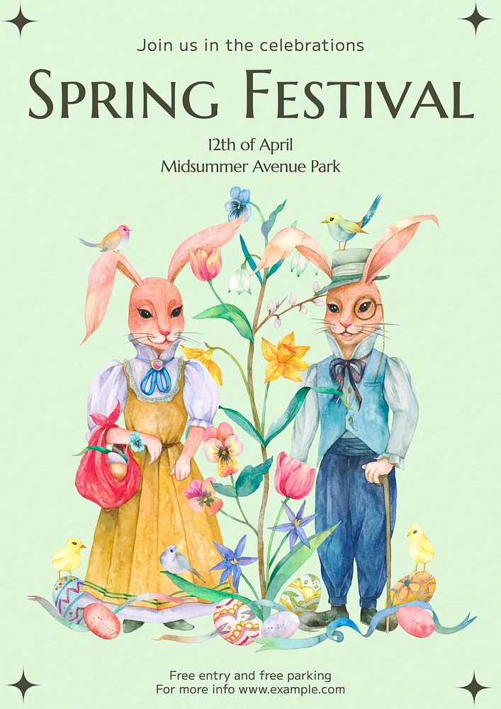 Spring festival   poster template