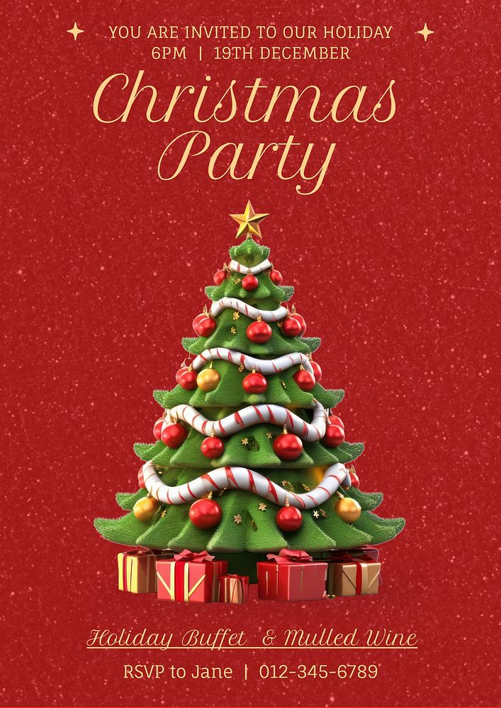 Christmas party   invitation card template