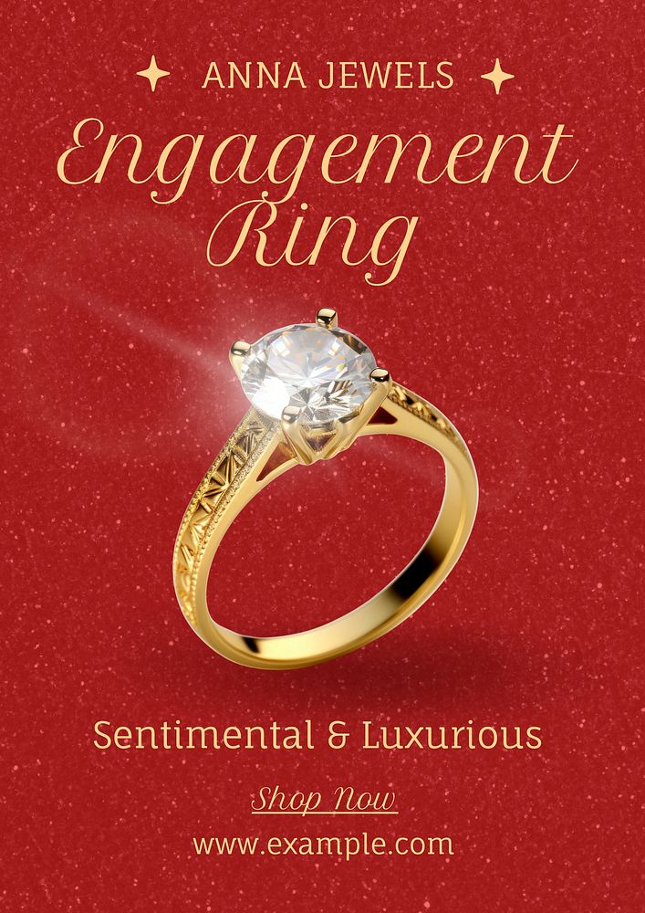Engagement ring poster template