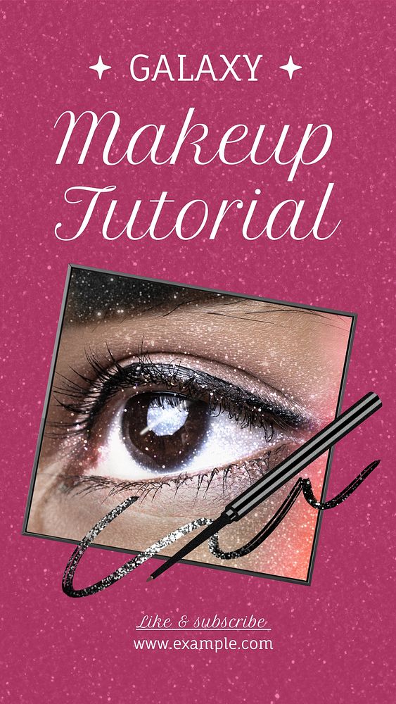 Galaxy makeup tutorial  Instagram post template