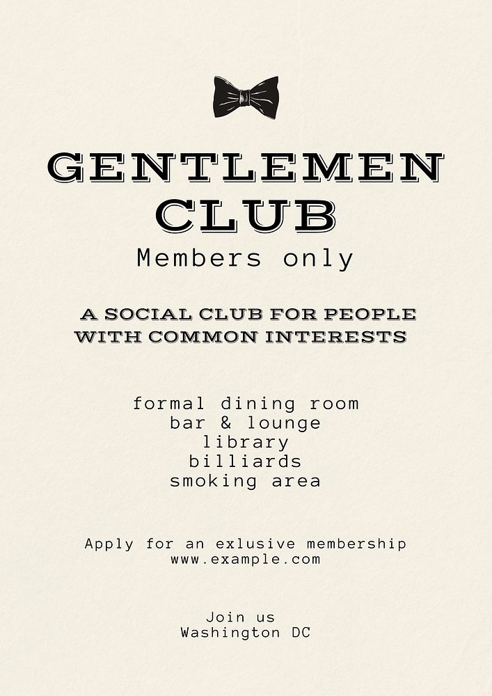 Gemtleman club   poster template
