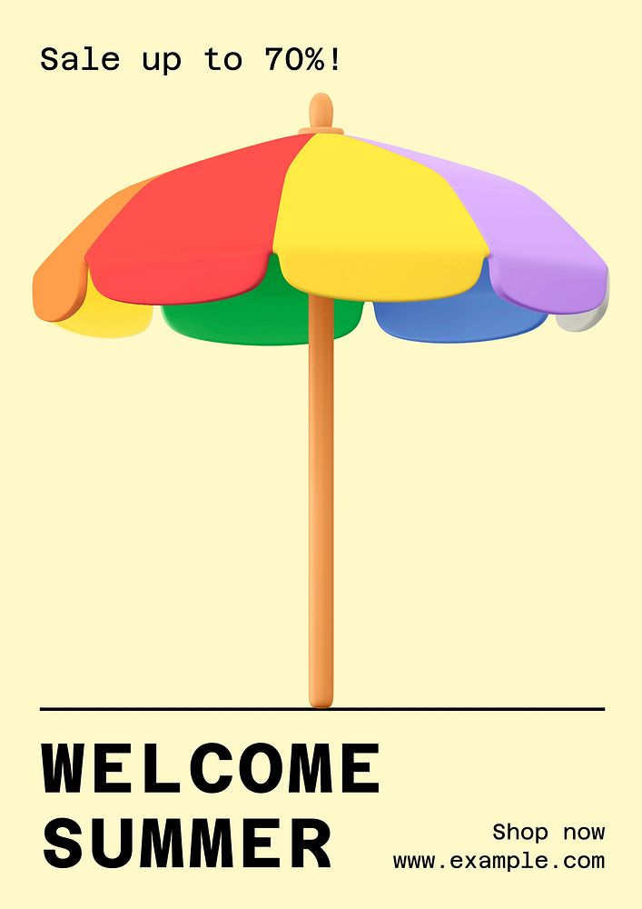 Welcome summer sale poster template