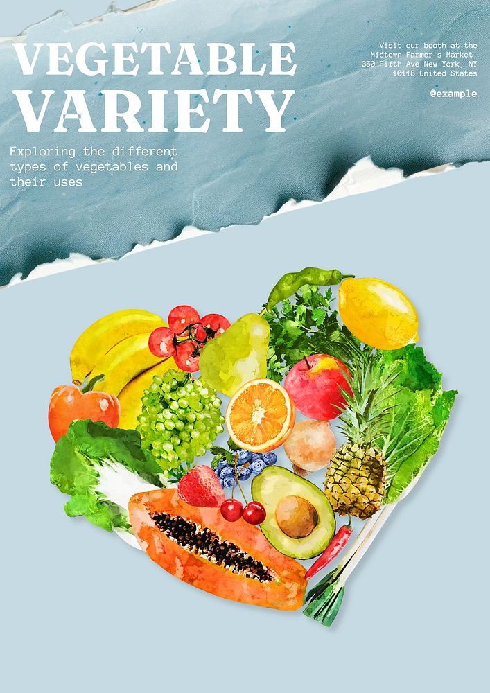 Vegetable variety poster template