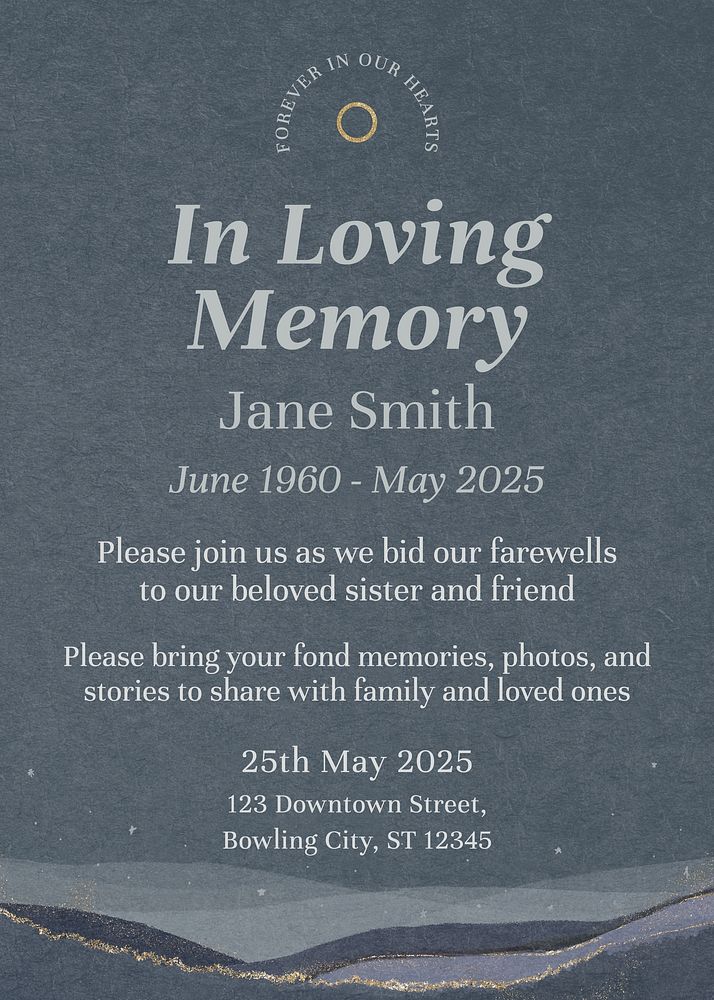 Funeral invitation card template and | Free Photo - rawpixel