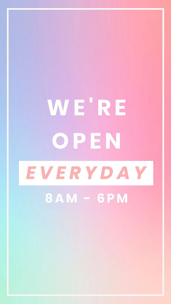 We're open everyday    Instagram story temple