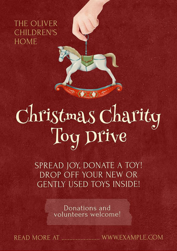 Christmas toy drive poster template