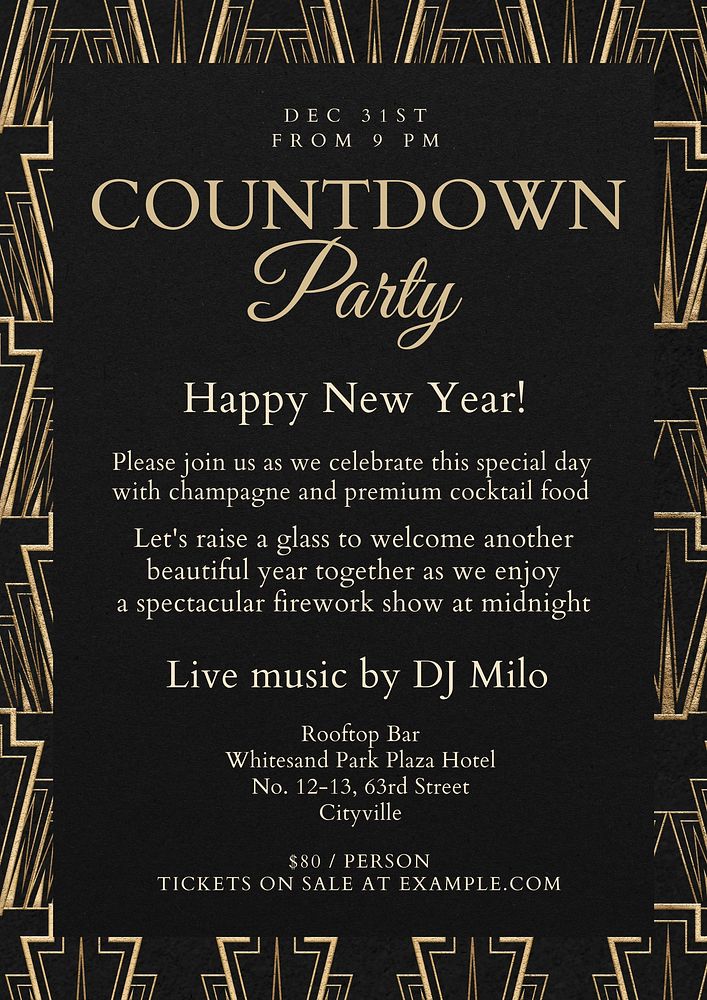 Countdown party poster template   & design