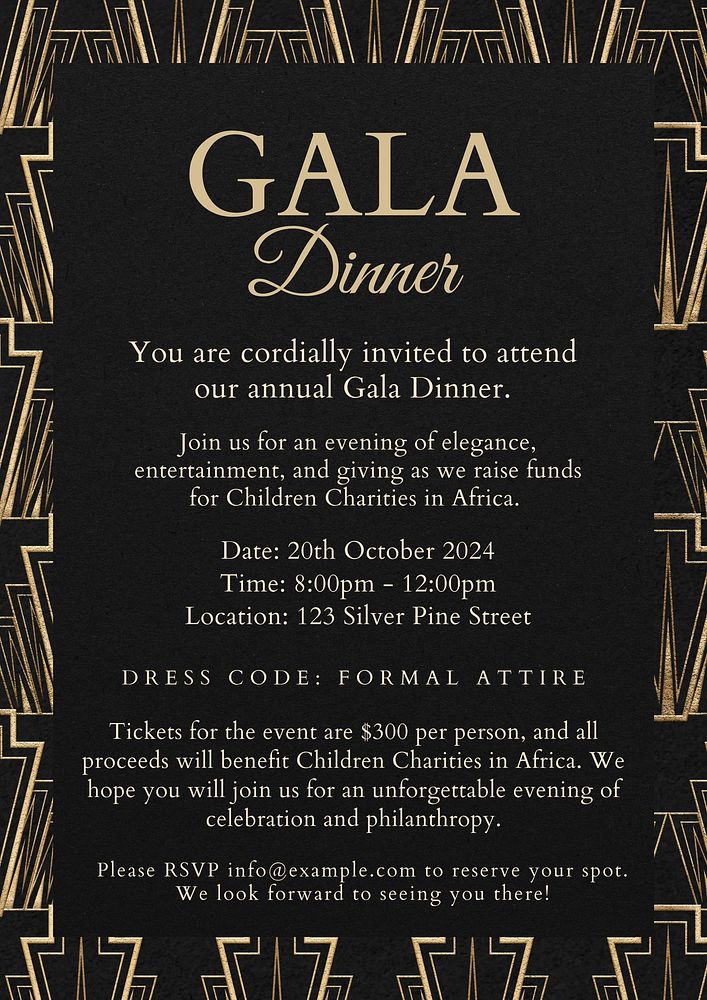 Gala dinner poster template   & design