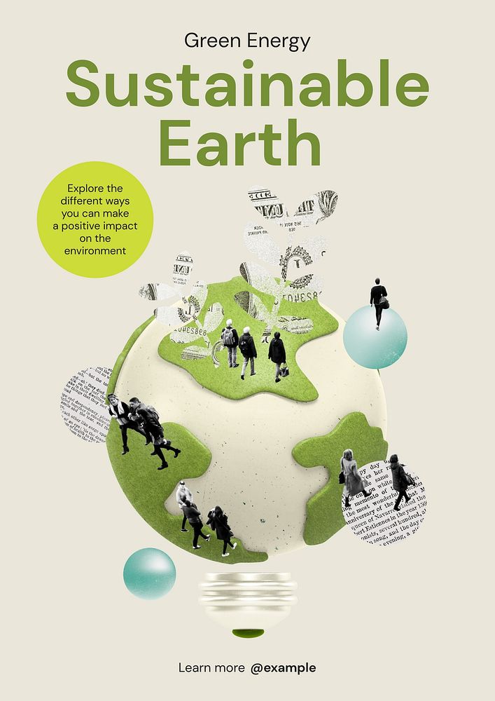 Sustainable earth   poster template